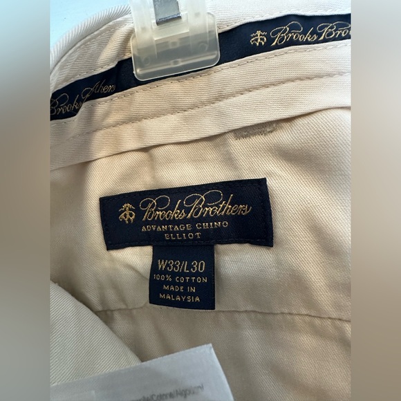 Brooks Brothers Men’s Advantage Chino Elliot Khaki Pants W33/L30/Inseam25 - Picture 5 of 9